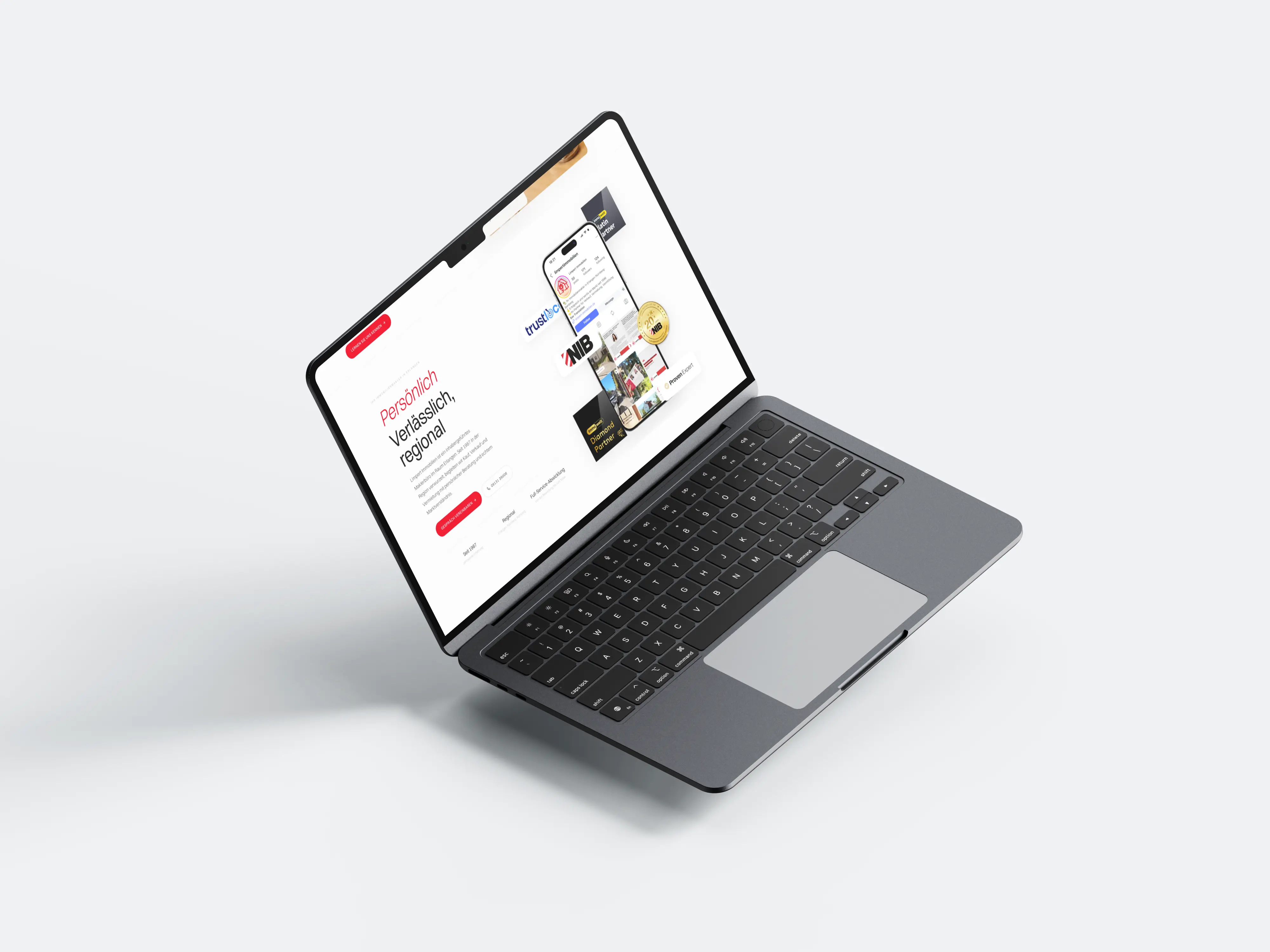 Immobilienwebsite von Limpert als Beispiel für eine individuelle Unternehmensseite