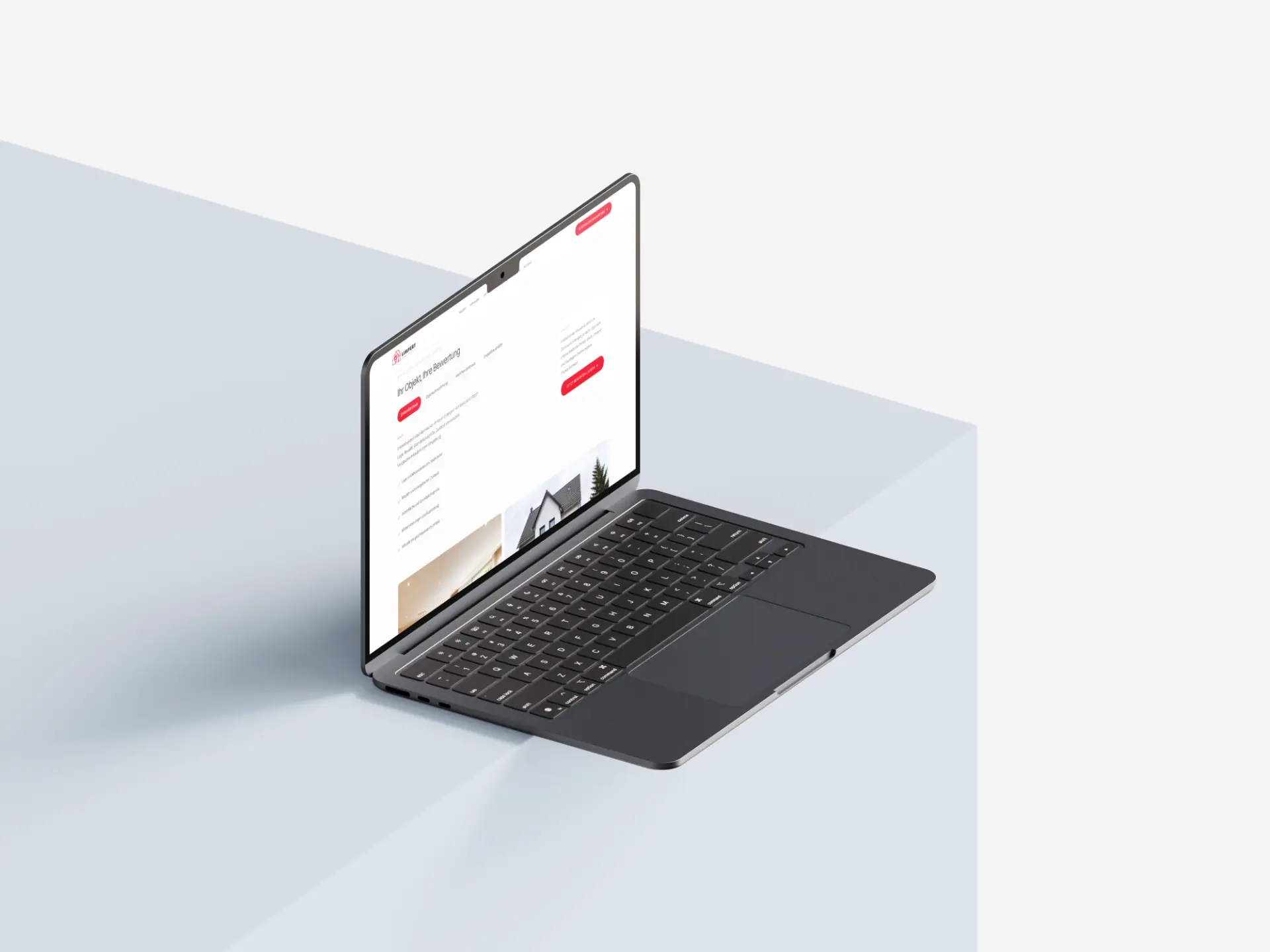 Seite zur Immobilienbewertung von Limpert Immobilien auf einem Laptop